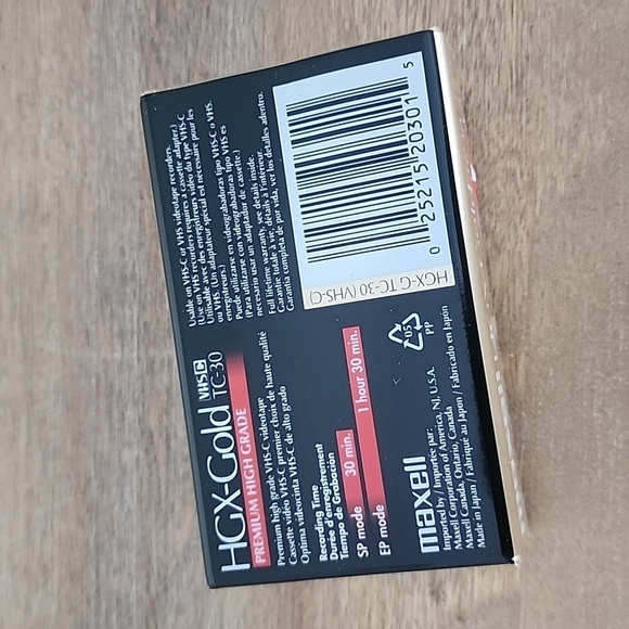 Maxell VHS-C HGX-GOLD TC-30 Blank Camcorder Videotapes – 4 Pack – NWT - Picture 4 of 6